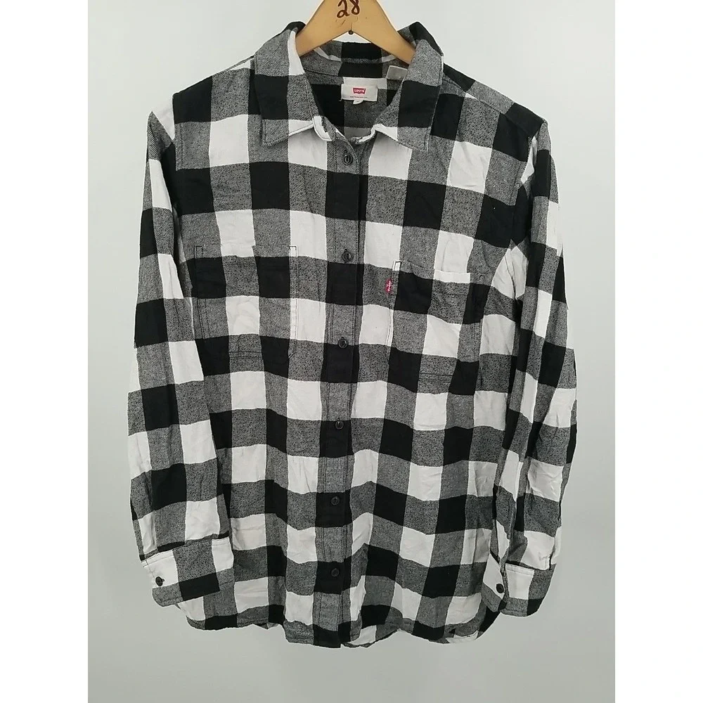 Levi's Womens Long Sleeve‎ Button Up Flannel Plaid 1X Shirt